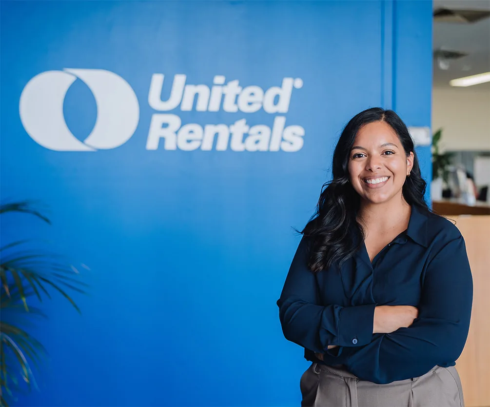 Welcoming United Rentals representative