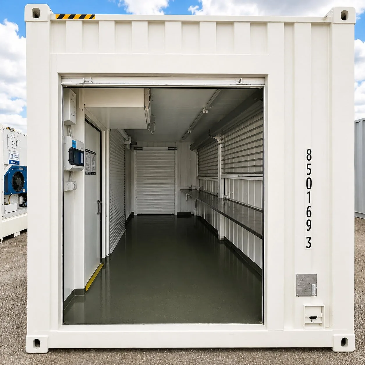 20ft event kiosk container with serving window and awning