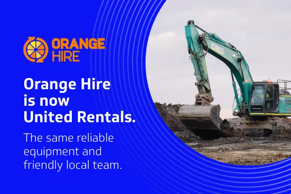 Orange Hire is now United Rentals Banner