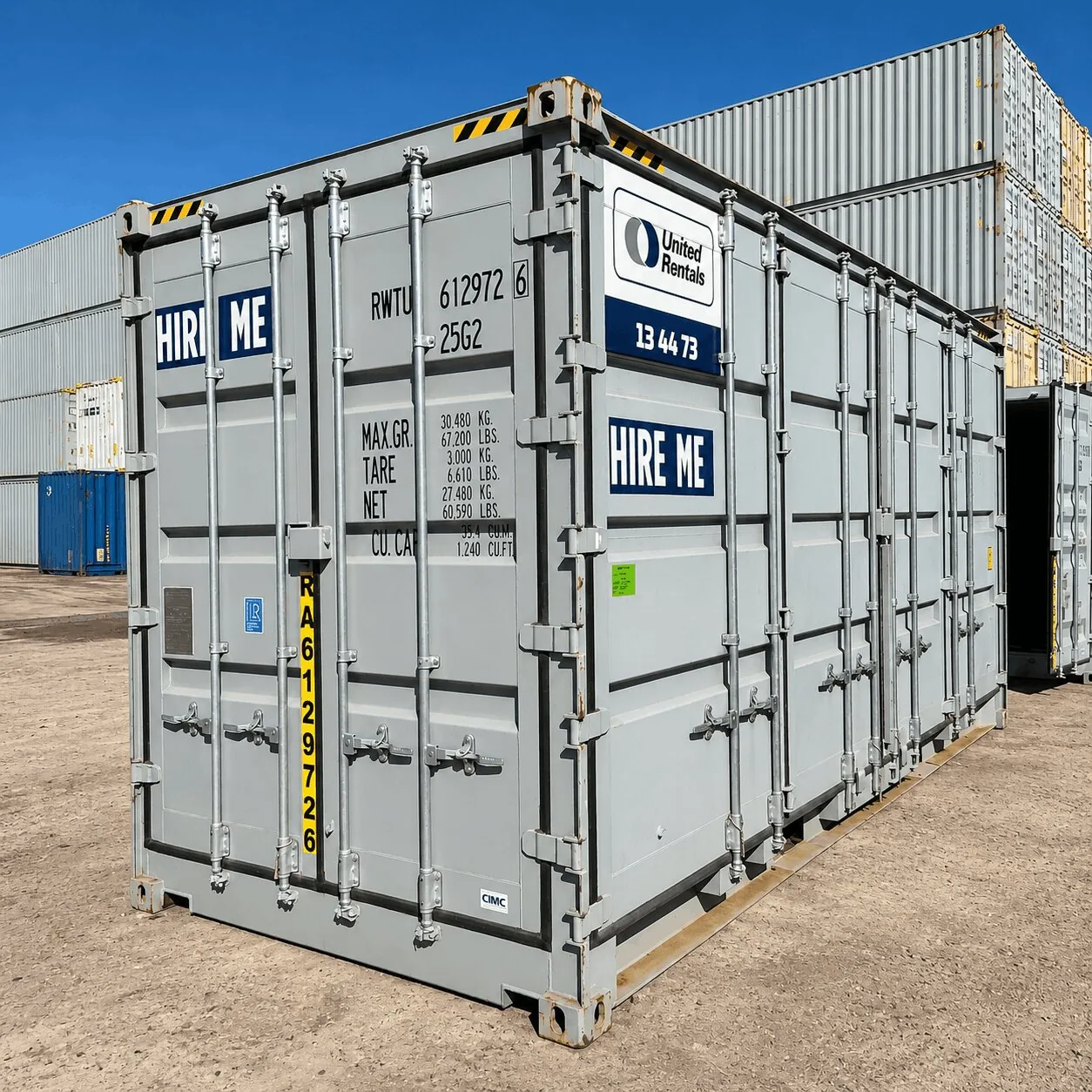 open side shipping container with full-length doors open