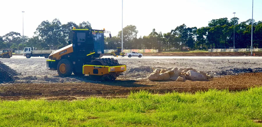 Padfoot Roller Jamison Park Synthetic Field construction