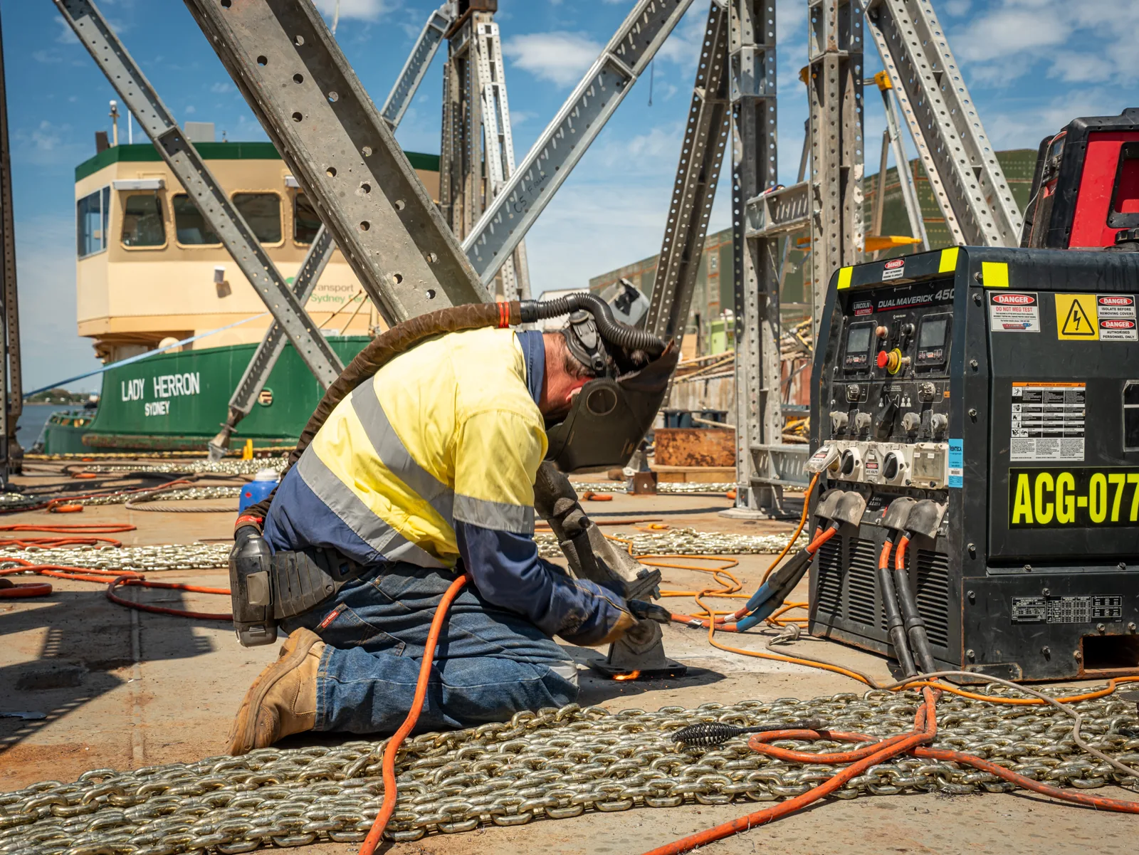 man welding