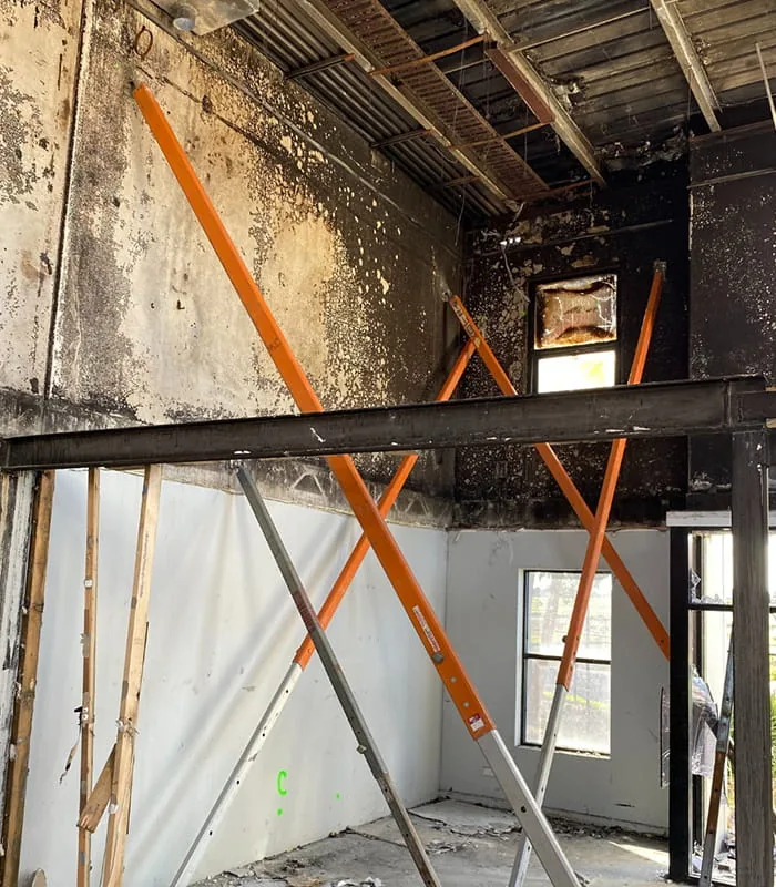 Emergency Propping Install To Stabilise Fire Damaged Structure – Epping