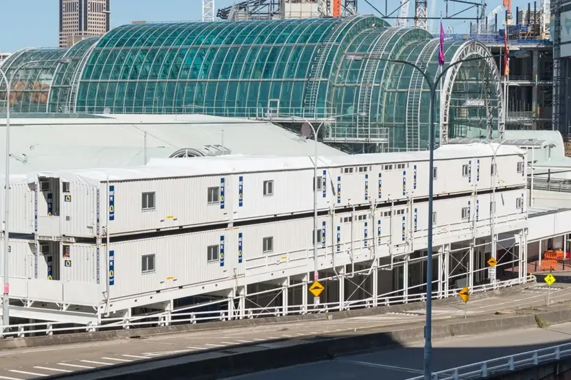 Royal Wolf Containers stacked at Elizabeth Quay
