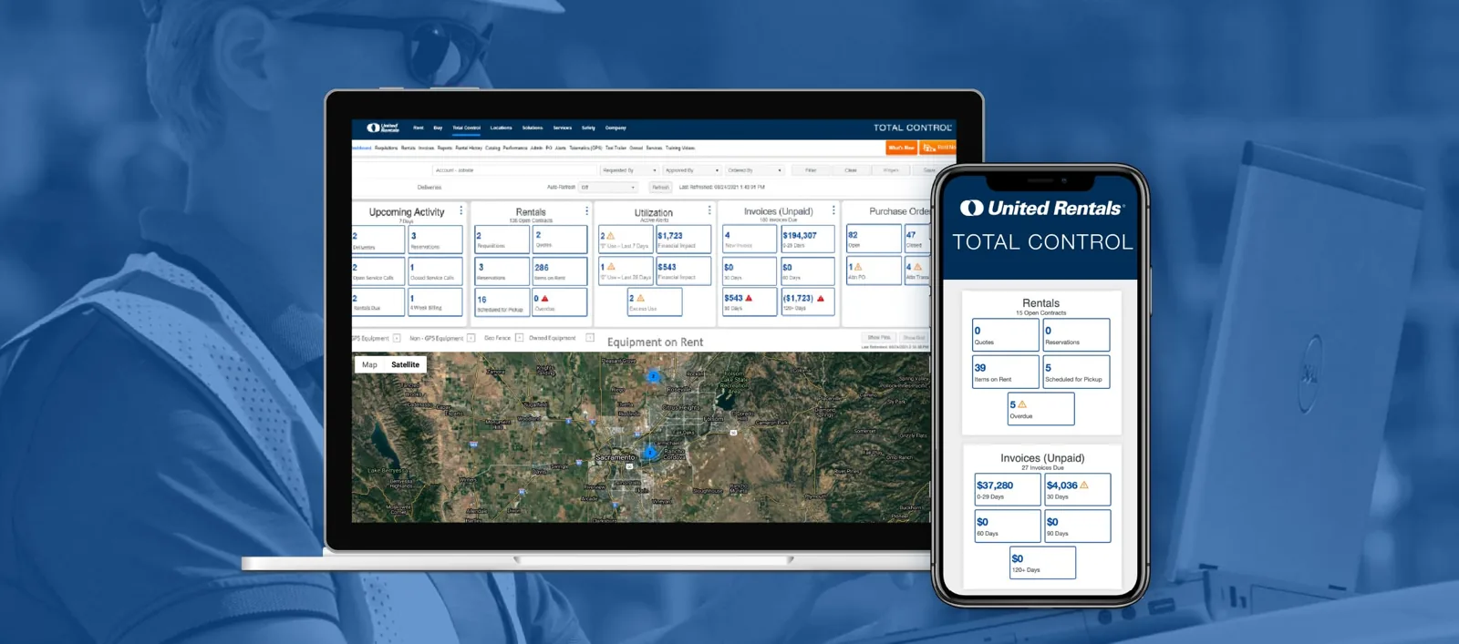 computer and phone showing total control dashboard