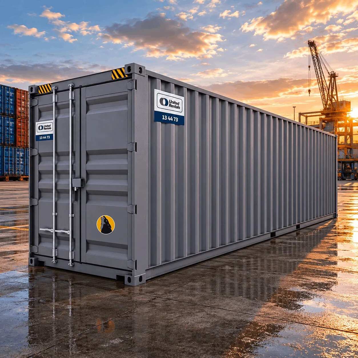 40ft Wolf Lock high cube shipping container with tri-locking security system